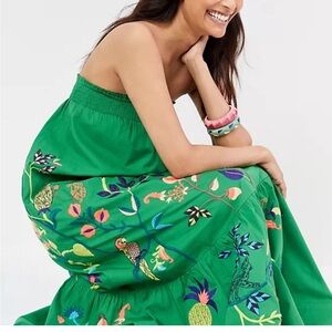 Anthropologie Ruffled Floral Maxi Dress